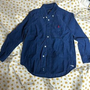 Boys POLO by Ralph Lauren Button Down Courdoroy Shirt with Elbow Leather Patches